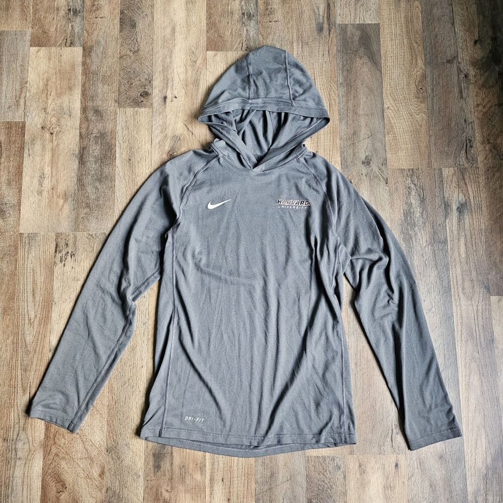 Nike Harvard University Heather Gray Performance Lightweight Hoodie Sm